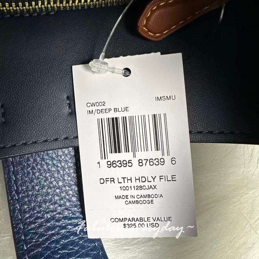 Coach Hadley Convertible Crossbody Bag In Leather/Gold/Deep Blue CW002 NWT - Picture 7 of 10